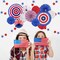 4th of July Patriotic Party Decorations Set, American Flag Hanging Paper Fans, Paper Flower Balls Pom Poms, 4Pcs Star Streamers Banner Garland Independence Day Party Supplies